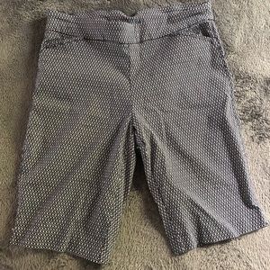 Navy blue and white Bermuda shorts